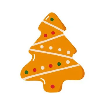 Gingerbread christmas tree cookie vector illustration Stock Illustration