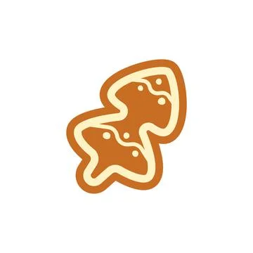 The gingerbread Christmas tree is decorated with colored glaze. Festive cooki Stock Illustration