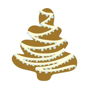Gingerbread christmas tree Stock Illustration