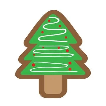 Gingerbread with a christmas tree shape Stock Illustration