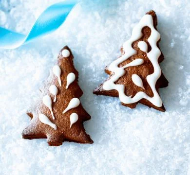 Gingerbread christmas trees Stock Photos