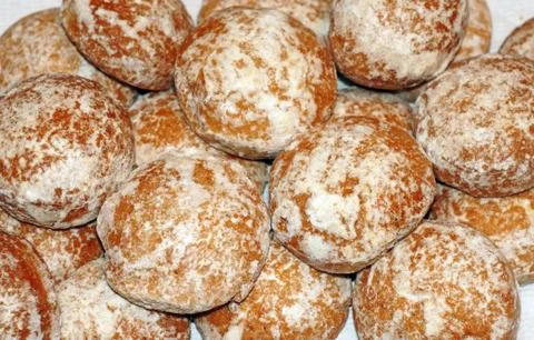 Gingerbread close up as the background Stock Photos