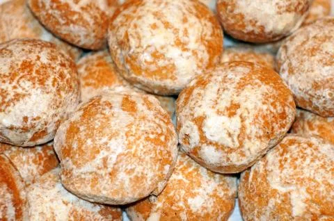 Gingerbread close up as the background Stock Photos