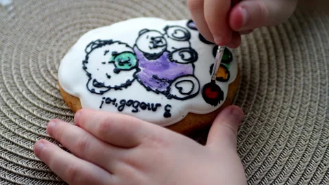 Gingerbread coloring page Stock Footage 276208750