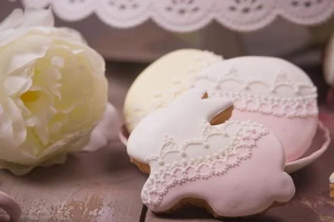 Gingerbread cookie bunny Stock Photos