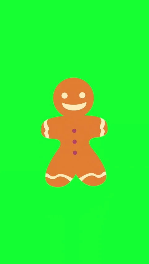 Gingerbread Cookie Character Green Screen Animation Stock Footage 346567368