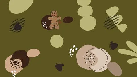 Gingerbread cookie chocolate dessert background Stock Illustration
