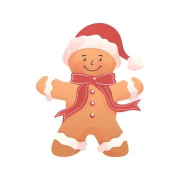 Gingerbread cookie. Christmas cookie. Vector illustration. 스톡 일러스트