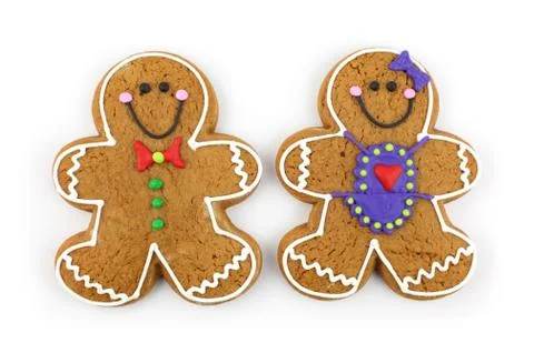 Gingerbread Cookie Couple Stock Photos
