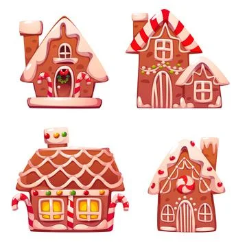 Gingerbread cookie house. Ginger bread and candy Illustrazione stock