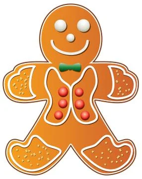 Gingerbread cookie man Illustrazione stock