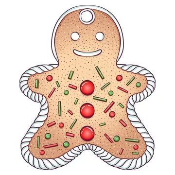 Gingerbread cookie man Stock Illustration