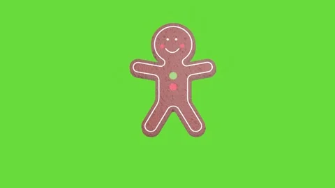 Gingerbread cookie moves smoothly on a chroma key background Stock Footage 324795891