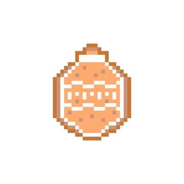 Gingerbread cookie pixel art style vector Stock Illustration