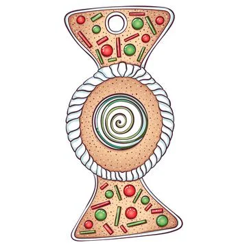 Gingerbread cookie shape of candy Stock Illustration
