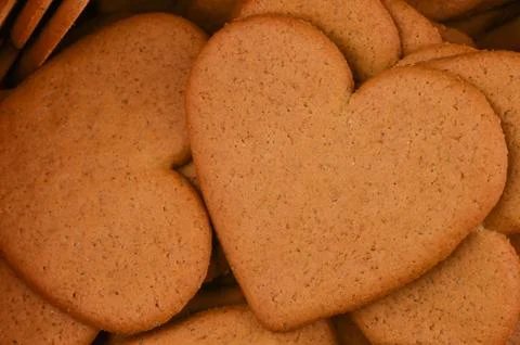 Gingerbread cookie in the shape of a heart close-up Stock Photos