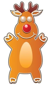 Gingerbread cookie in the shape of rudolph deer Stock Illustration