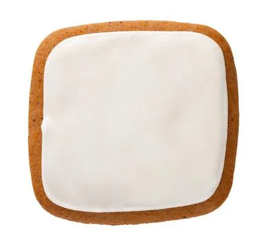 Gingerbread Cookie In Shape Of Square Isolated Stock Photos