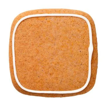 Gingerbread Cookie In Shape Of Square Stock Photos
