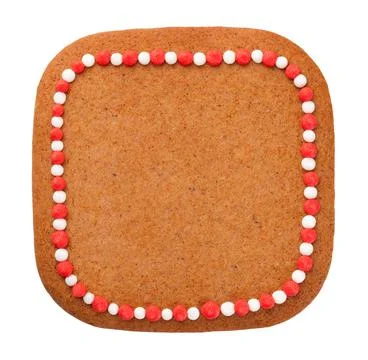 Gingerbread Cookie In Shape Of Square Stock Photos