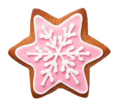 Gingerbread Cookie In Shape Of Star Stock Photos
