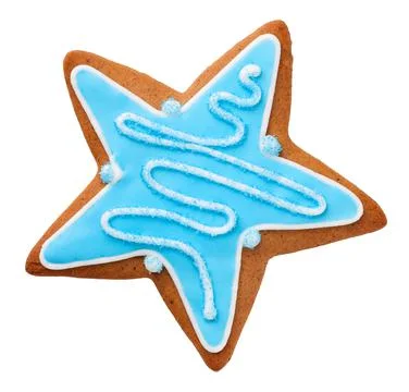 Gingerbread Cookie In Shape Of Star Stock Photos