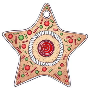 Gingerbread cookie star Stock Illustration