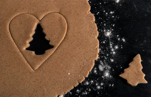 Gingerbread cookie tree shape Stock Photos