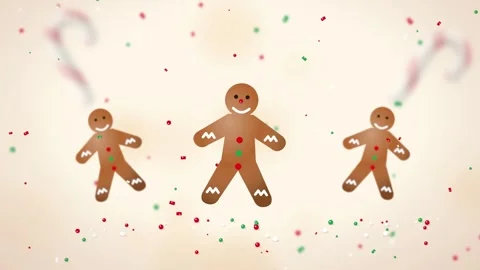 Gingerbread Cookies Animation Festive Candy Theme Holiday Decor Motion Graphics Stock Footage 345939846