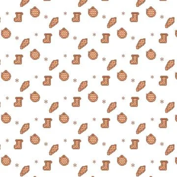 Gingerbread cookies christmas pattern design Illustrazione stock