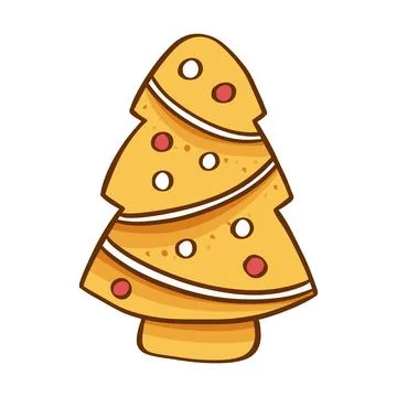 Gingerbread cookies Christmas tree. Vector illustration on a white background Stock Illustration