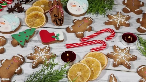 Gingerbread Cookies Stock Footage 167898701