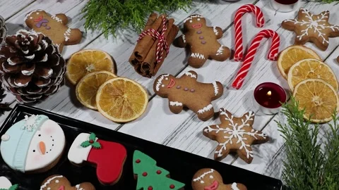 Gingerbread Cookies Stock Footage 167898770