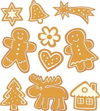 Gingerbread cookies Stock Illustration