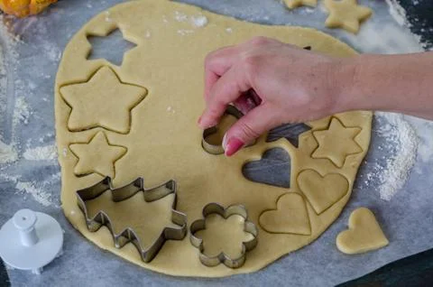 Gingerbread cookies making Stock Photos