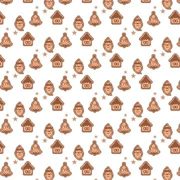 Gingerbread cookies pattern christmas design 스톡 일러스트
