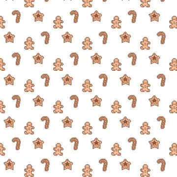 Gingerbread cookies pattern design background 스톡 일러스트