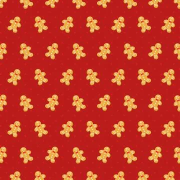Gingerbread cookies pattern Stock Illustration