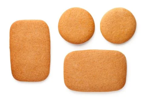 Gingerbread Cookies Rectangles And Circles Stock Photos