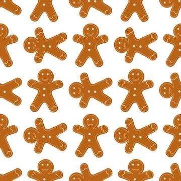 Gingerbread Cookies seamless Illustrazione stock