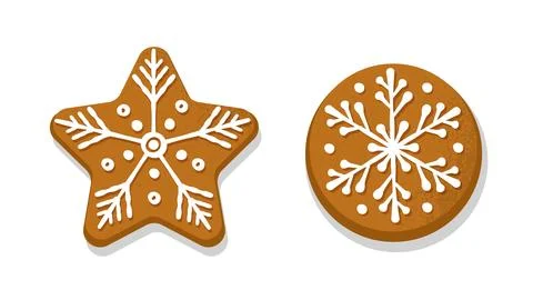 Gingerbread cookies set vector Stock Illustration
