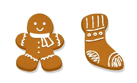 Gingerbread cookies set vector Illustrazione stock