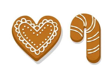 Gingerbread cookies set vector イラスト素材