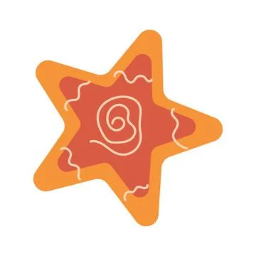 Gingerbread Cookies In Shape Of Falling Star 스톡 일러스트