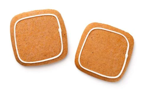 Gingerbread Cookies In Shape Of Square Stock Photos
