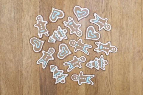 Gingerbread cookies on a table Stock Photos