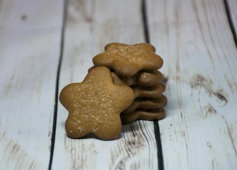 Gingerbread cookies on white background Stock Photos