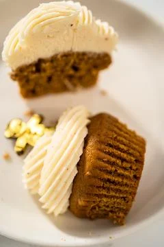 Gingerbread cupcakes Stock Photos