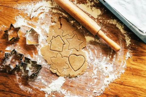 Gingerbread dough on the table Stock-Fotos