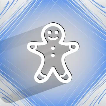 Gingerbread. Flat modern web button  on a flat geometric abstract background Illustrazione stock